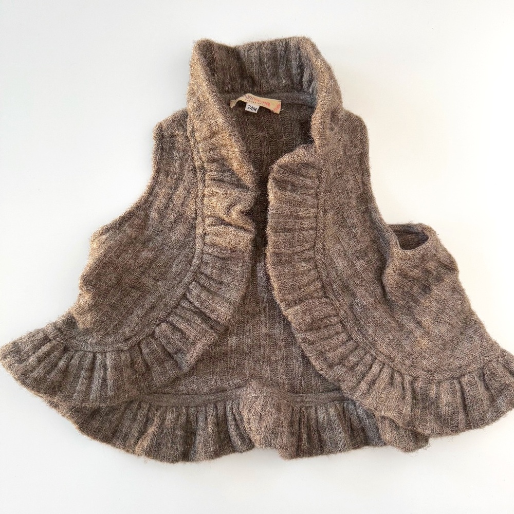 Baby Sara by Sara Sara Boho Brown Toddler Vest with Flowers size 24M